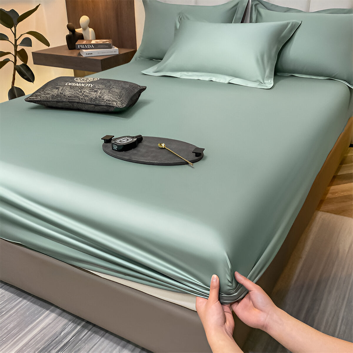 ShieldLush - Premium Weiche Baumwolle Spannbetttuch mit Elastischem Rand