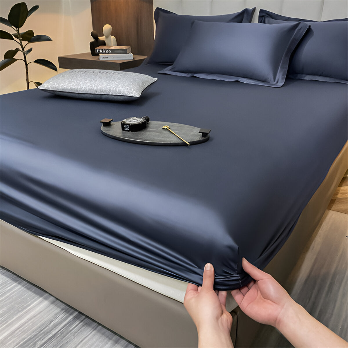 ShieldLush - Premium Weiche Baumwolle Spannbetttuch mit Elastischem Rand