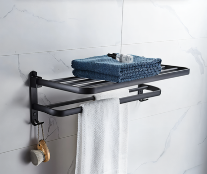 SleekBlack Handtuchhalter - Premium Aluminium Handtuchständer mit Haken