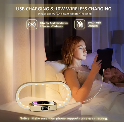 SmartiOne Nachtlicht - Multifunktionales Nachtlicht mit Ladegerät und Eingebauter Digitaluhr