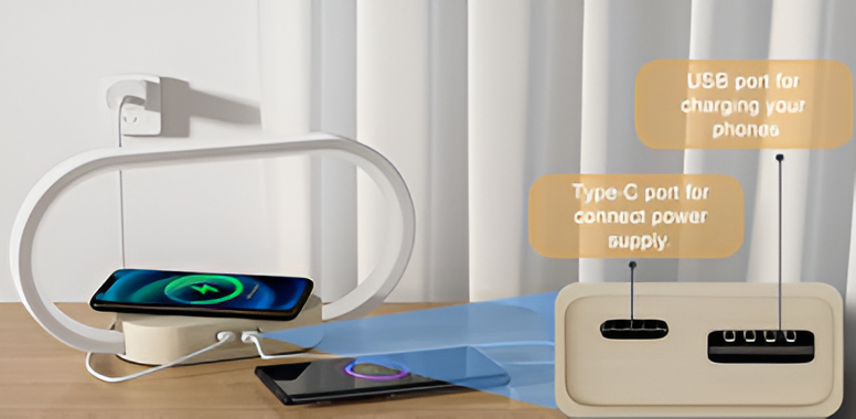 SmartiOne Nachtlicht - Multifunktionales Nachtlicht mit Ladegerät und Eingebauter Digitaluhr