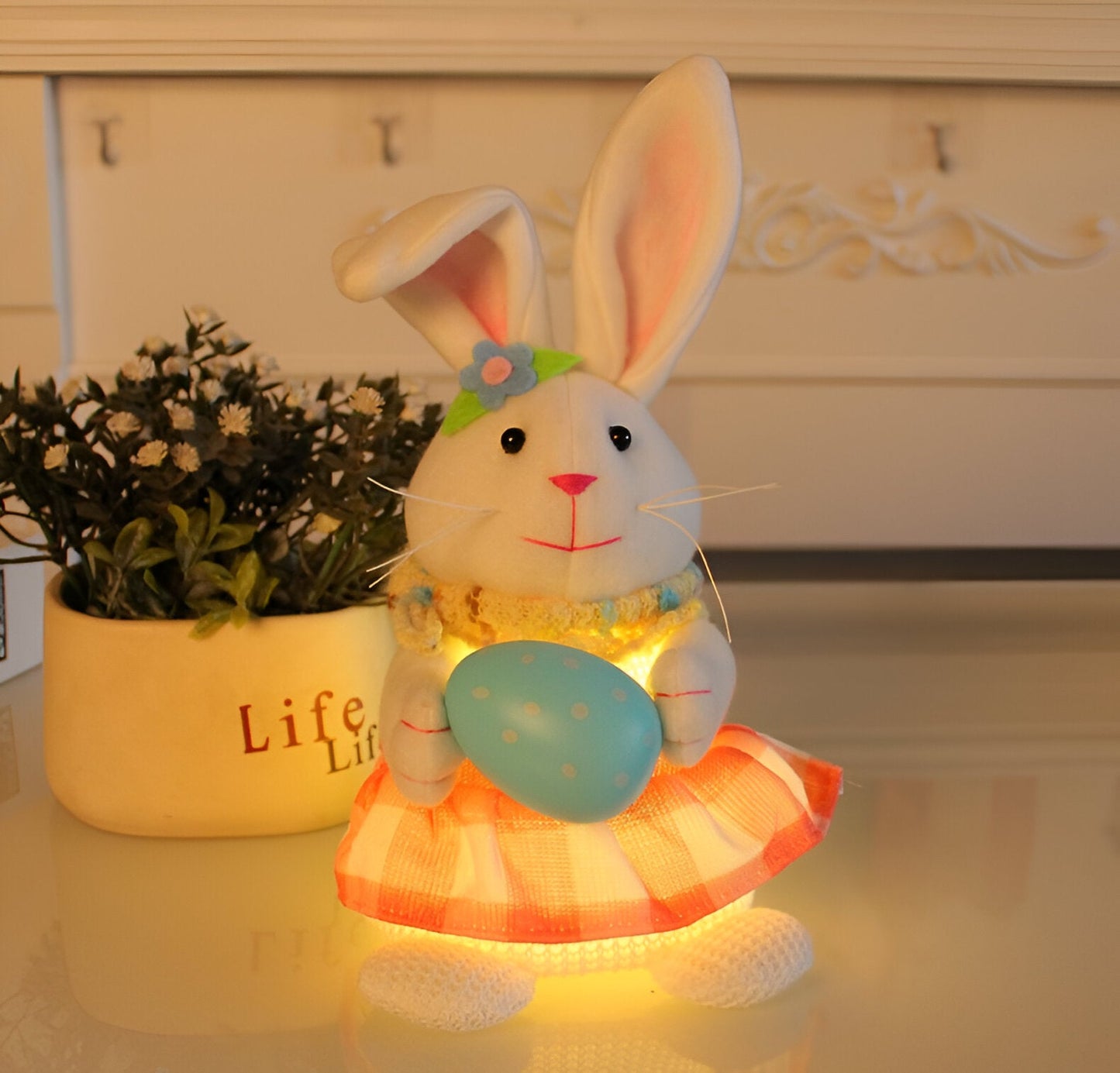 SoftiGlow Osterhase - LED Hase Gnom Osterdeko