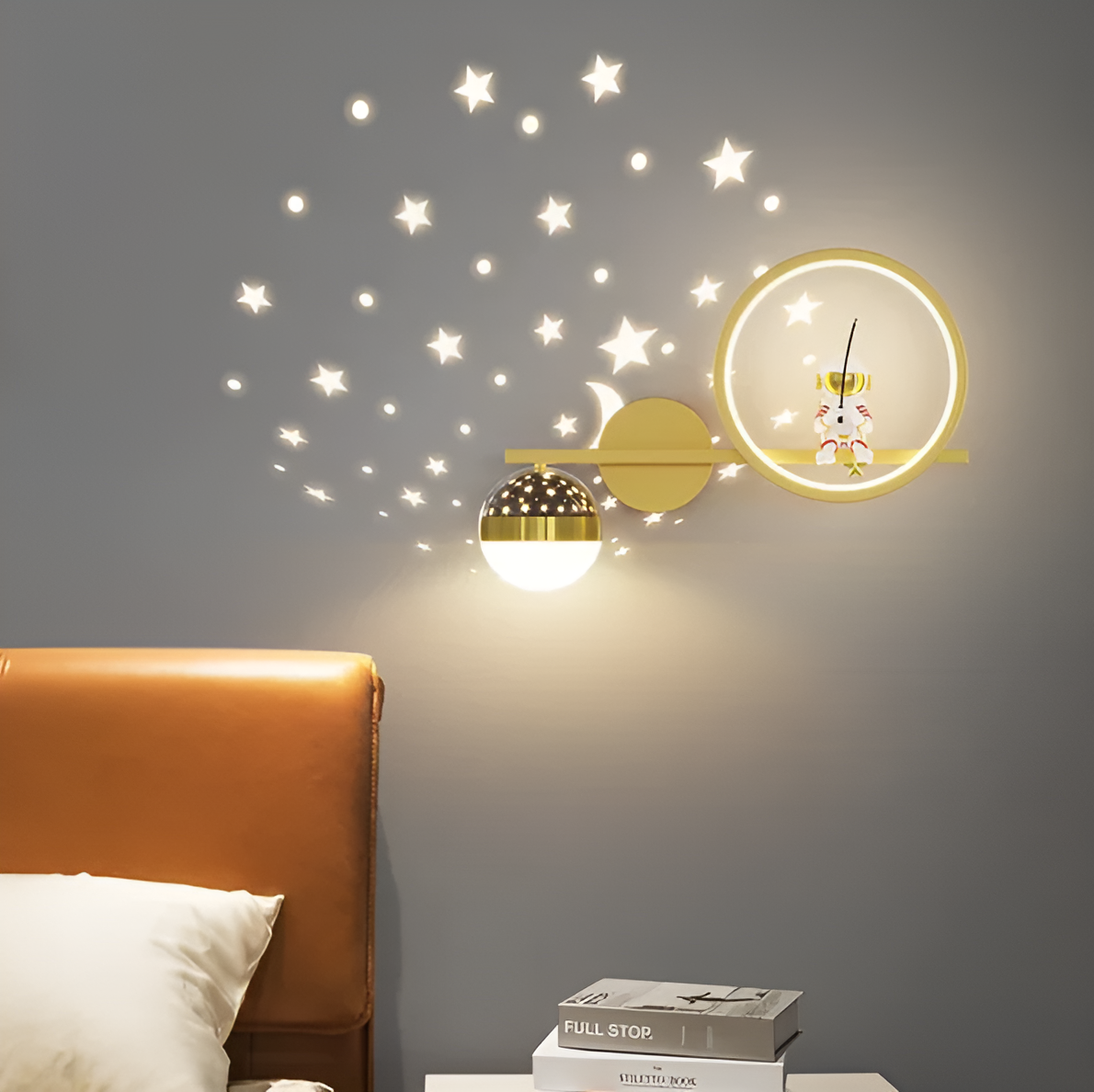 Garduru- Kinder-Wandleuchte- Astronaut Star Projector LED-Nachtlicht