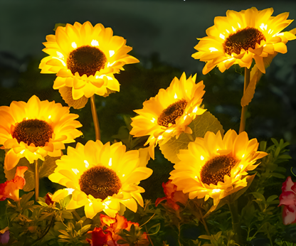 SunieBloom - IP65 Wetterfest Realistische Sonnenblumen Gartenbeleuchtung - LED Solarlampe Garten