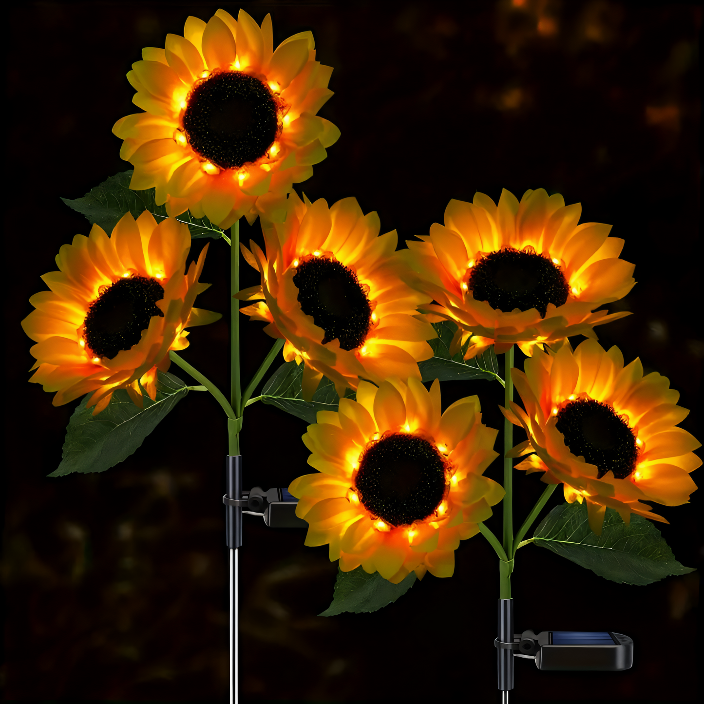 SunieBloom - IP65 Wetterfest Realistische Sonnenblumen Gartenbeleuchtung - LED Solarlampe Garten