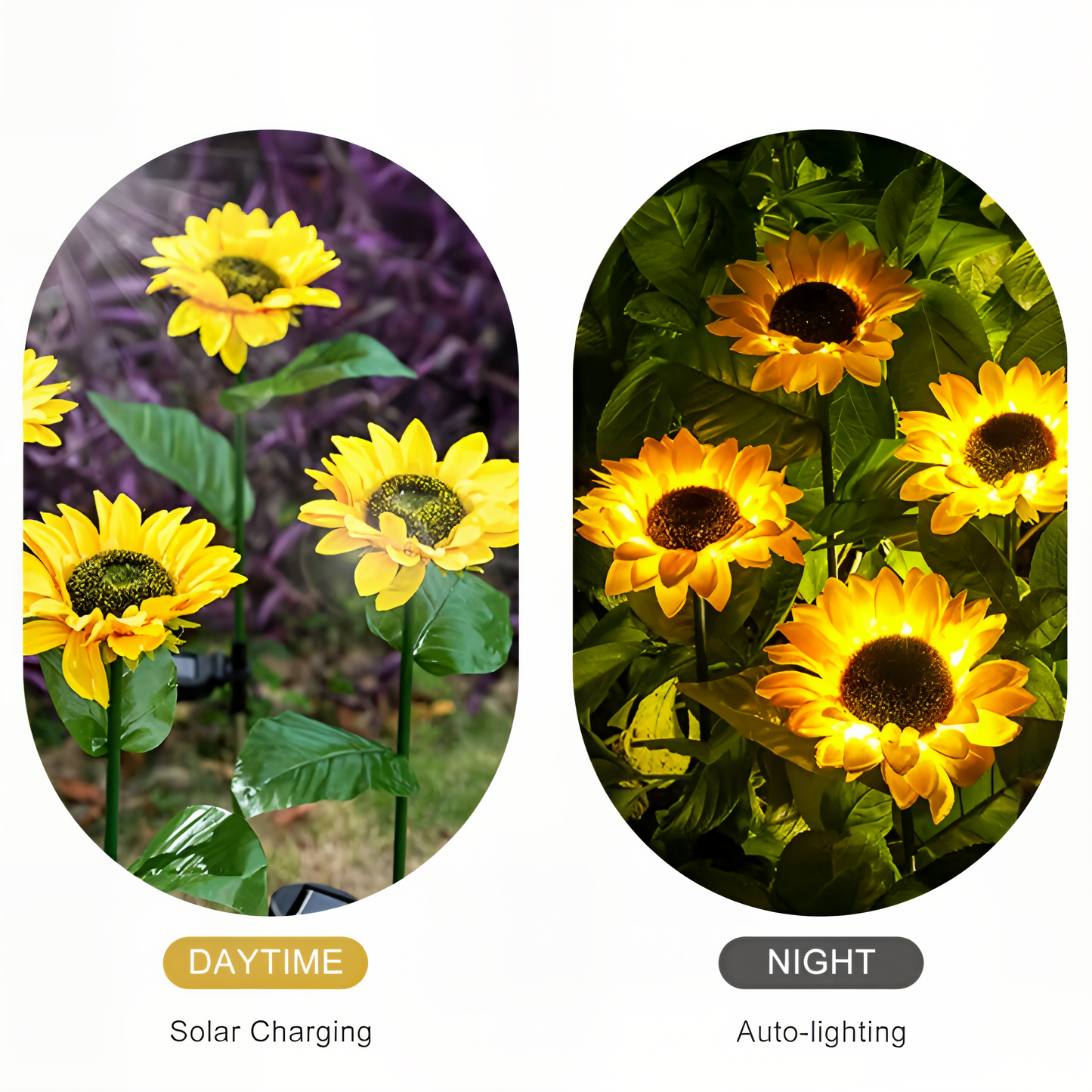 SunieBloom - IP65 Wetterfest Realistische Sonnenblumen Gartenbeleuchtung - LED Solarlampe Garten