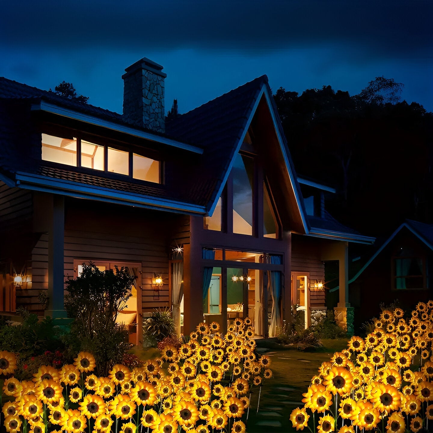 SunieBloom - IP65 Wetterfest Realistische Sonnenblumen Gartenbeleuchtung - LED Solarlampe Garten