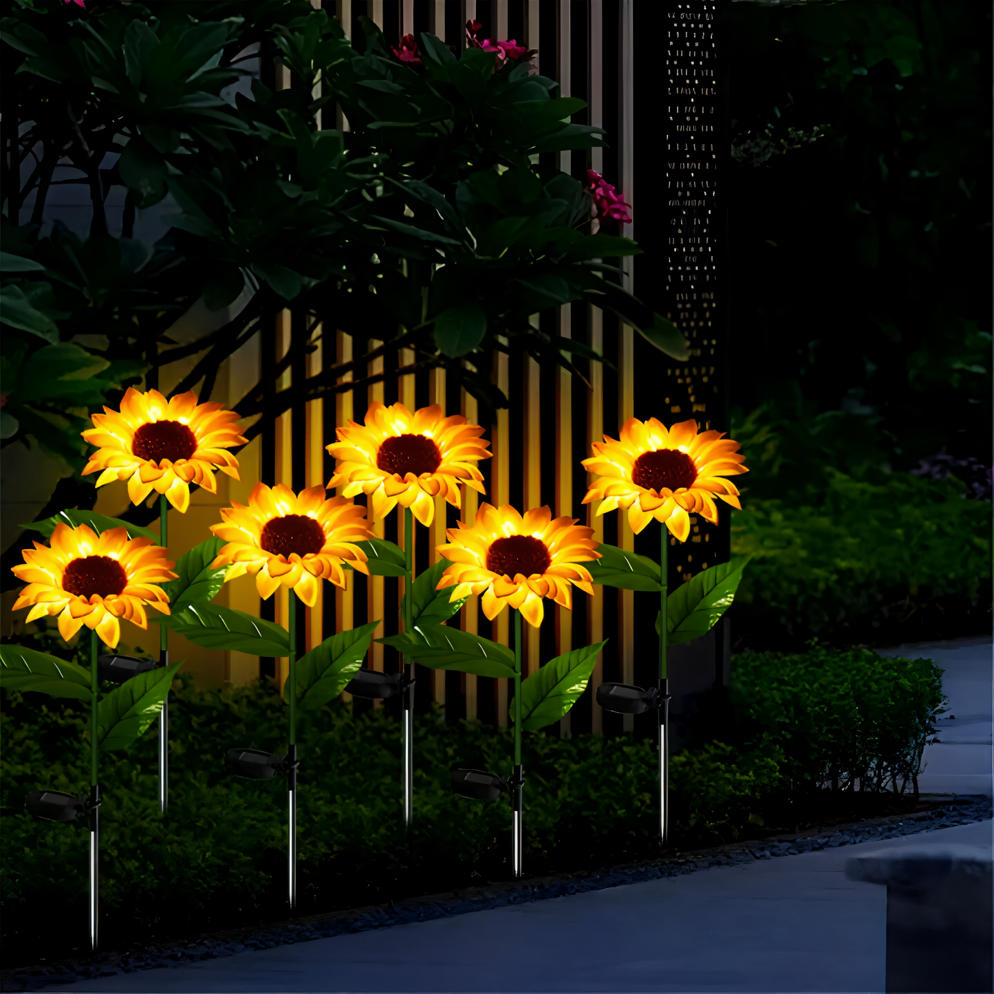 SunieBloom - IP65 Wetterfest Realistische Sonnenblumen Gartenbeleuchtung - LED Solarlampe Garten