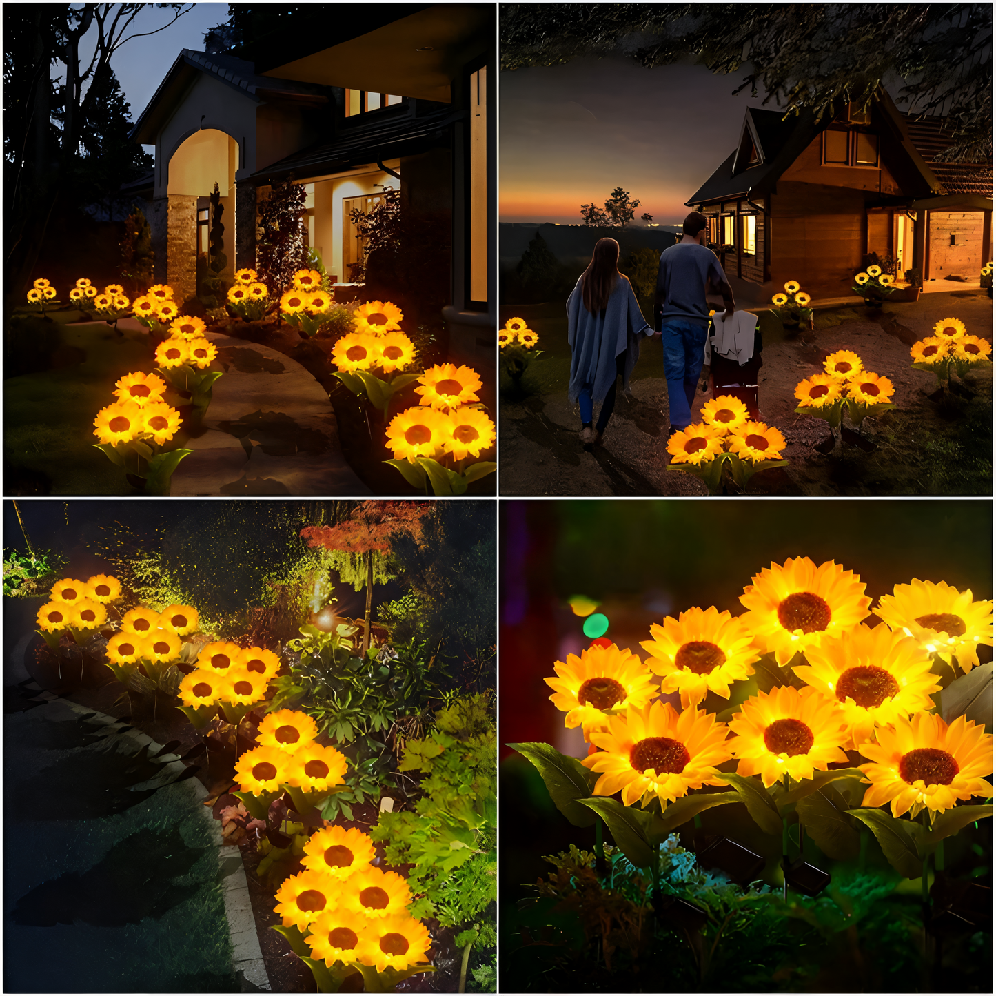SunieBloom - IP65 Wetterfest Realistische Sonnenblumen Gartenbeleuchtung - LED Solarlampe Garten