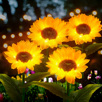 SunieBloom - IP65 Wetterfest Realistische Sonnenblumen Gartenbeleuchtung - LED Solarlampe Garten