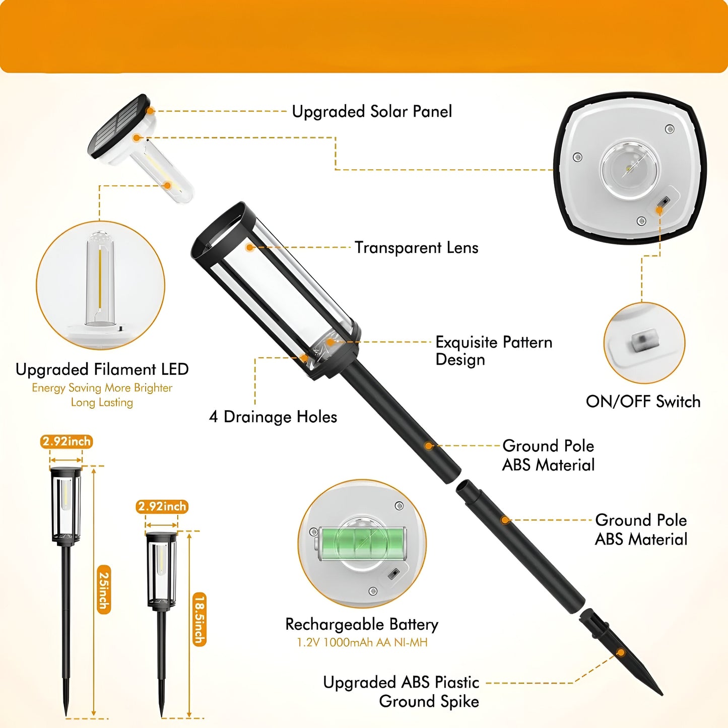TorchDazz Solarleuchte - 2/4/8-teiliges wasserdichtes Solarlicht Garten - LED Gartenbeleuchtung