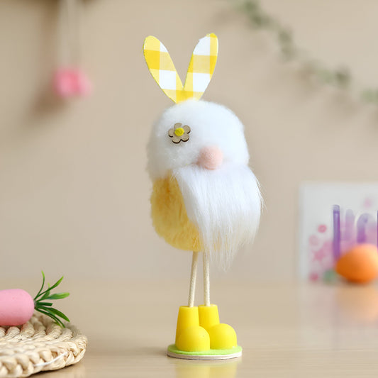 TriElf - Drei Osterzwerge mit Hasenohren - Bunter stehender Wichtel für Osterdeko