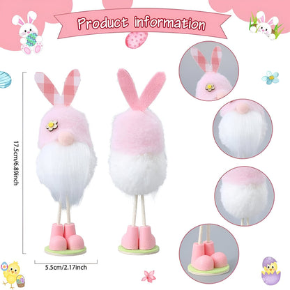 TriElf - Drei Osterzwerge mit Hasenohren - Bunter stehender Wichtel für Osterdeko