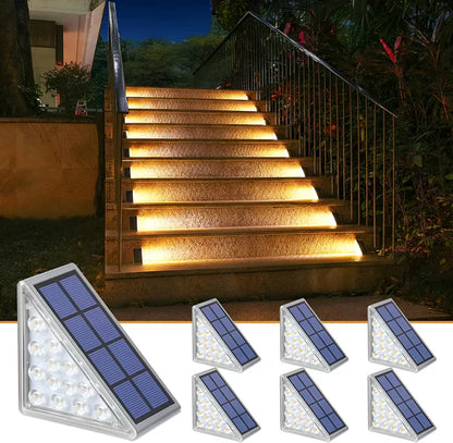 Garduru | Pack Dreieckige Stufenlichter - IP67 Solarlicht - Gartendekoration Licht