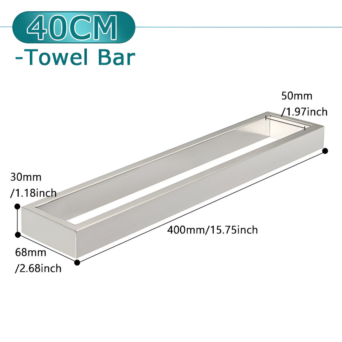 Uni-Schwarz Handtuchhalter - 20/40cm Edelstahl Handtuchhalter Wandmontage