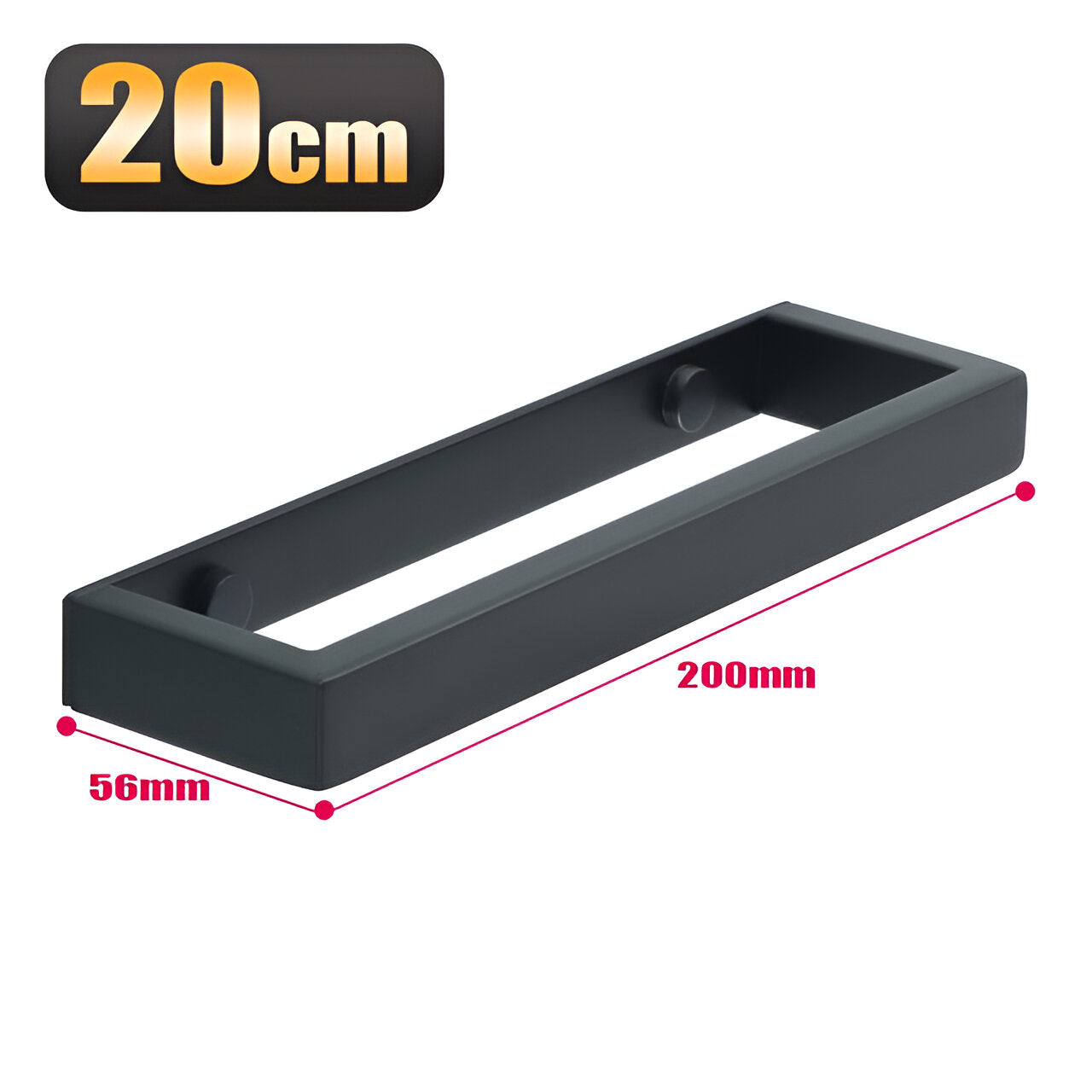 Uni-Schwarz Handtuchhalter - 20/40cm Edelstahl Handtuchhalter Wandmontage