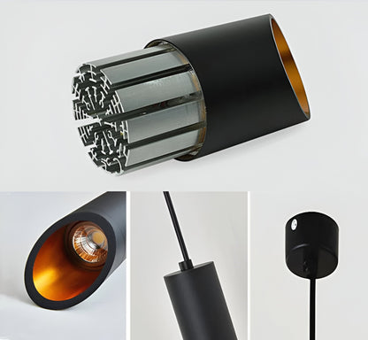 Uniqlux Tube Pendelleuchte - Moderne Schwarz/Weiß Aluminium LED Hängelampe
