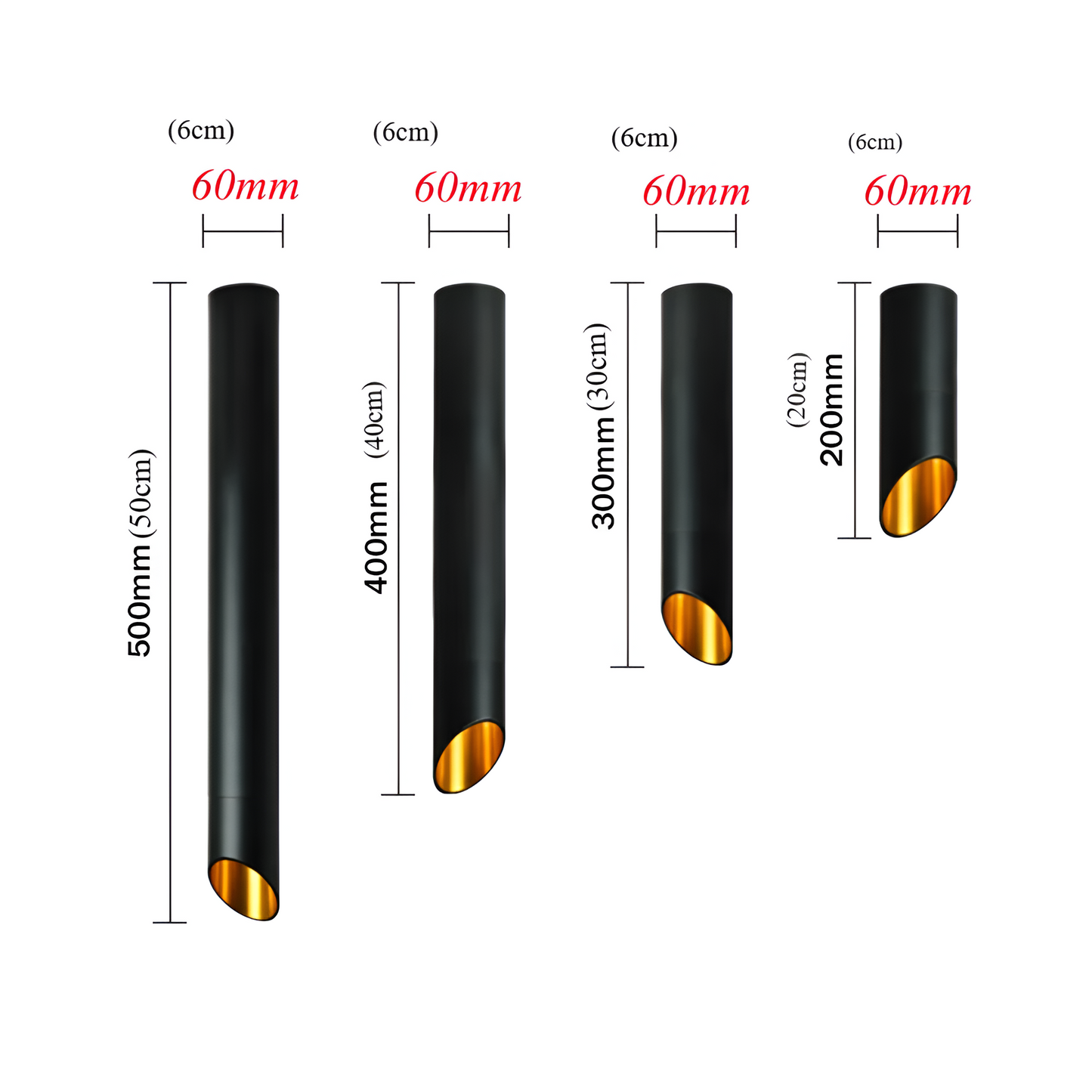 Uniqlux Tube Pendelleuchte - Moderne Schwarz/Weiß Aluminium LED Hängelampe