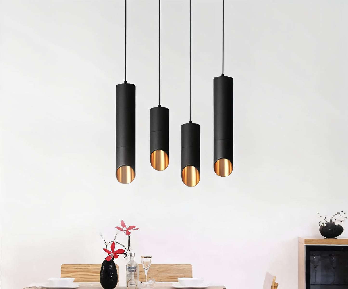 Uniqlux Tube Pendelleuchte - Moderne Schwarz/Weiß Aluminium LED Hängelampe
