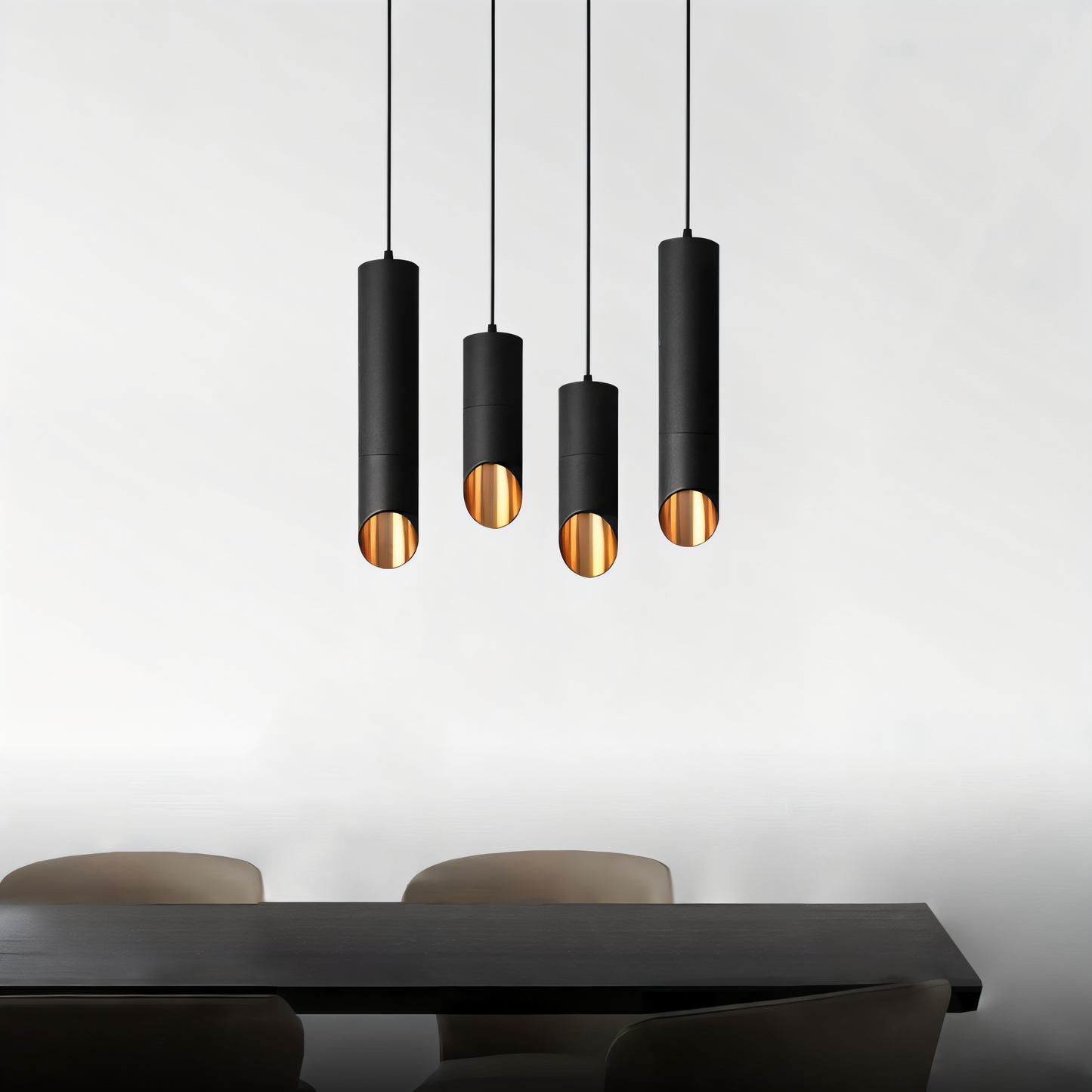 Uniqlux Tube Pendelleuchte - Moderne Schwarz/Weiß Aluminium LED Hängelampe