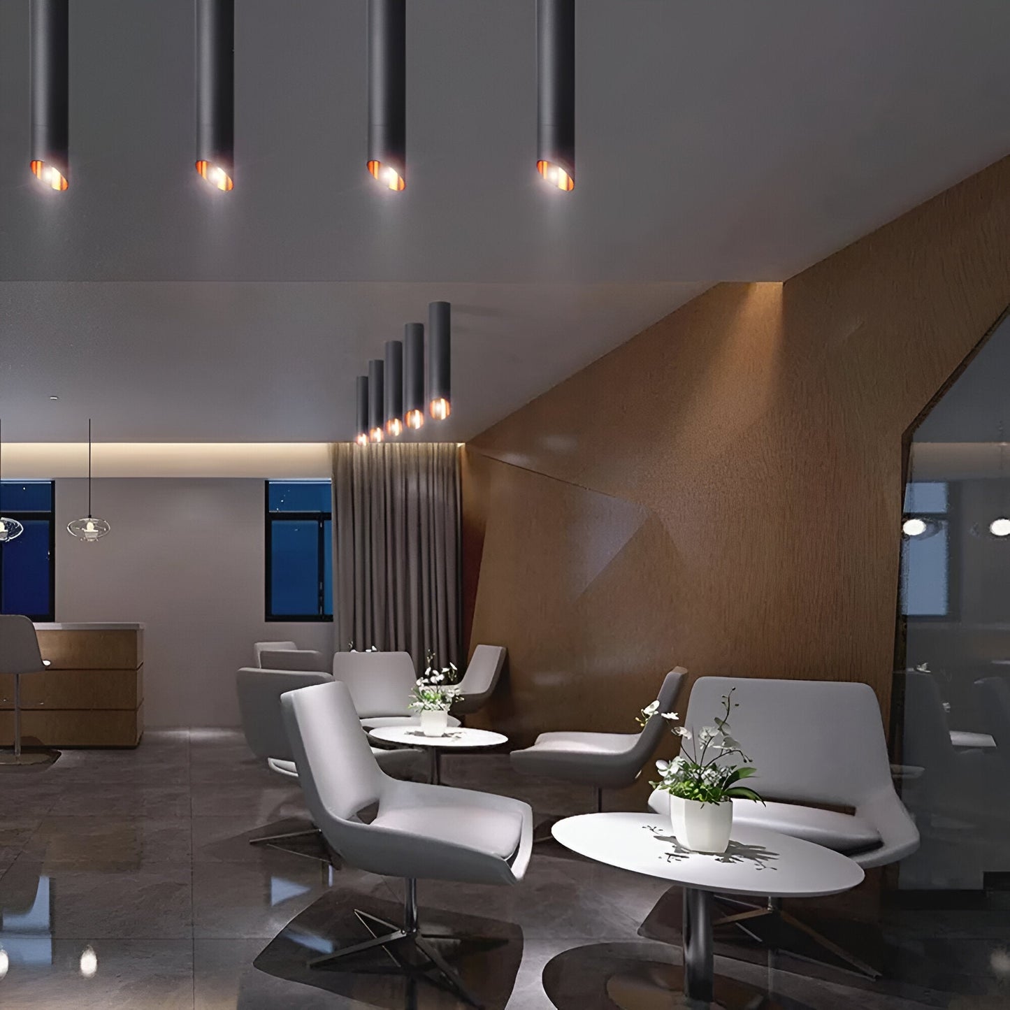 Uniqlux Tube Pendelleuchte - Moderne Schwarz/Weiß Aluminium LED Hängelampe