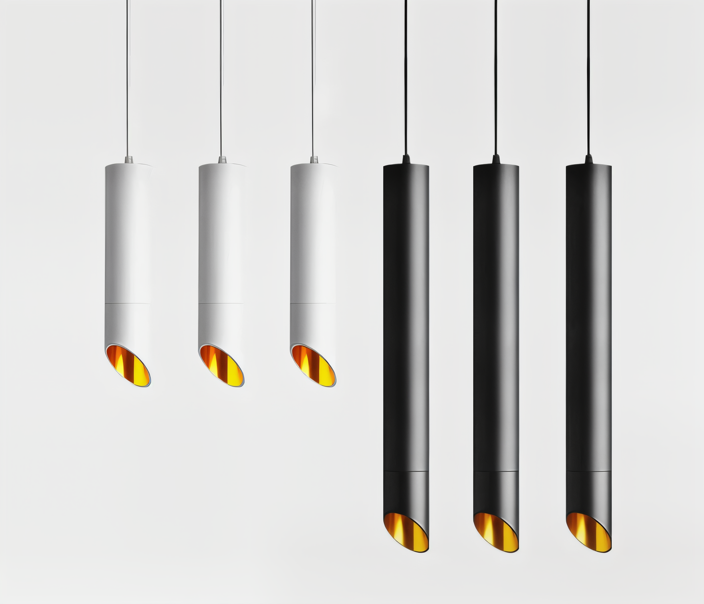 Uniqlux Tube Pendelleuchte - Moderne Schwarz/Weiß Aluminium LED Hängelampe