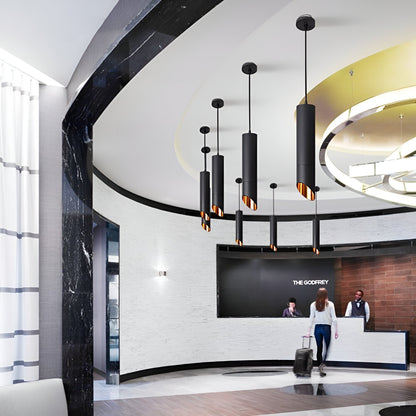 Uniqlux Tube Pendelleuchte - Moderne Schwarz/Weiß Aluminium LED Hängelampe