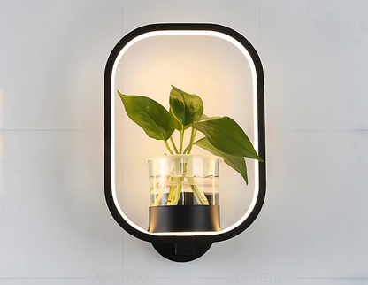 VerdantLume Wandleuchte - Minimalistische Wandleuchte mit integrierter Pflanzenhalterung - Moderne Wandleuchten LED