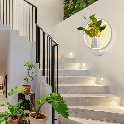 VerdantLume Wandleuchte - Minimalistische Wandleuchte mit integrierter Pflanzenhalterung - Moderne Wandleuchten LED