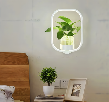 VerdantLume Wandleuchte - Minimalistische Wandleuchte mit integrierter Pflanzenhalterung - Moderne Wandleuchten LED