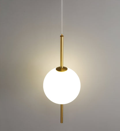 VertiGlobe Pendelleuchte - Vertical String mit Milchglaskugel Design Hängelampe