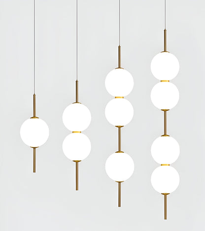 VertiGlobe Pendelleuchte - Vertical String mit Milchglaskugel Design Hängelampe