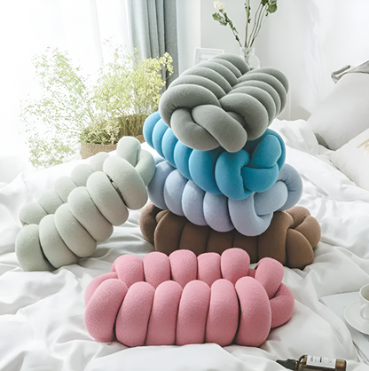 VividKnot - Baumwolle Gestrickt Deko Kissen für Sofa & Stuhl Bliss