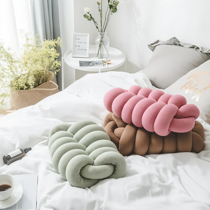 VividKnot - Baumwolle Gestrickt Deko Kissen für Sofa & Stuhl Bliss