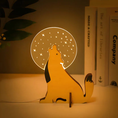 Royallure Wildlife Lampe - Stylische Acryl Tier LED Nachtlicht für Kinder