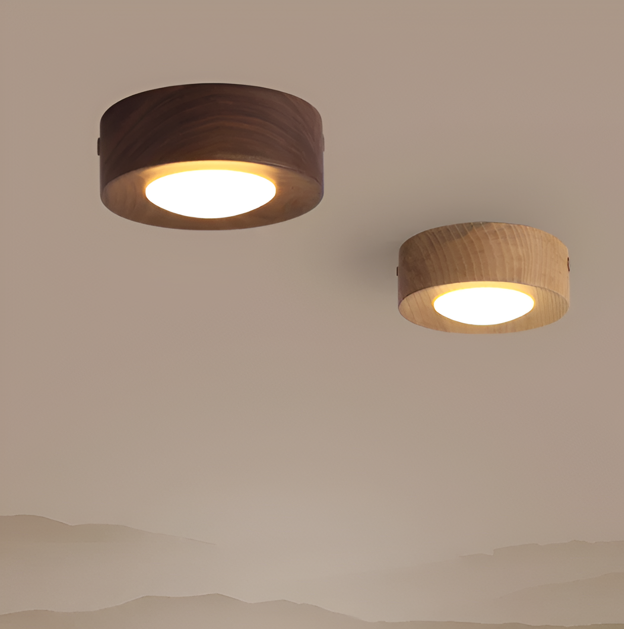 Walnuss Holz Moderne LED Deckenlampe für Zuhause und Büro Dekor