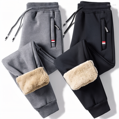 Wool Lined Fleece Legging - Herren Sweatpants mit Kordelzug und Taschen