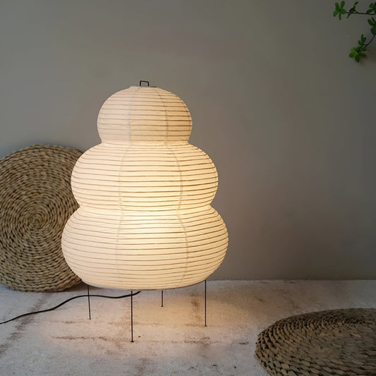 Garduru Glow - Japanisch-inspirierte Stehlampe aus Reispapier