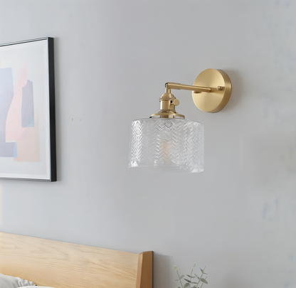 ZiGloss Wandleuchte - Nordic Weiß/Grün Wellenglas Wandlampe - Verstellbare Wandleuchten LED