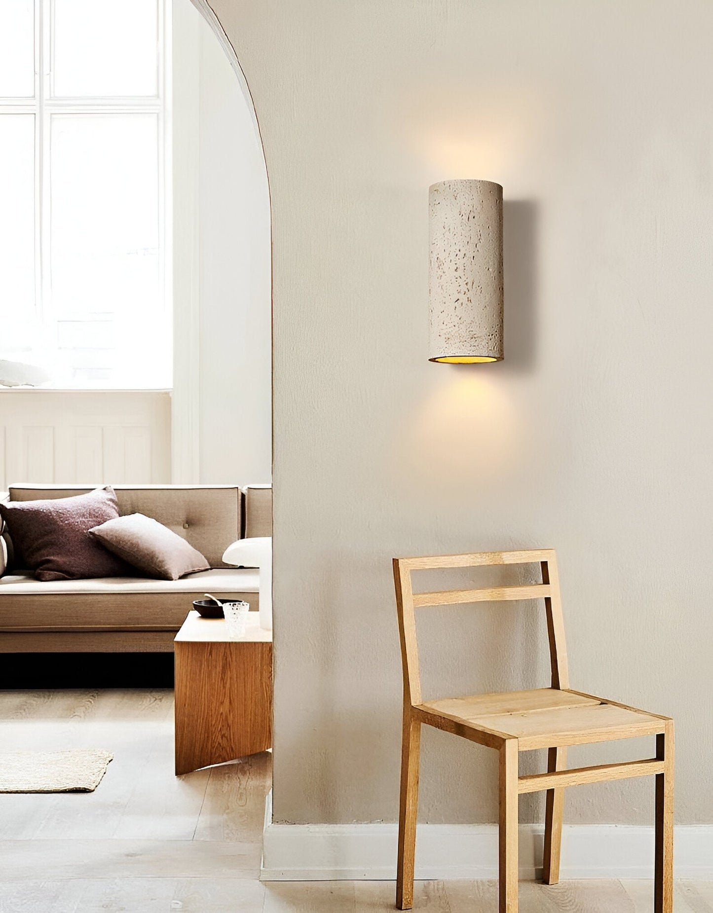 Zylinder Tube Wandleuchte - Wabi Sabi Stein Wandleuchte - Wandstrahler LED Beleuchtung