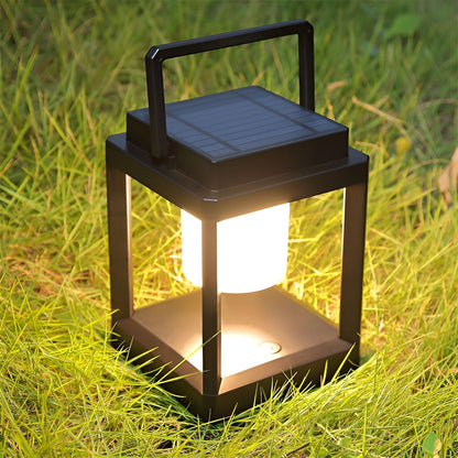 BlackQuad Laterne - Solar & USB wiederaufladbare Gartenbeleuchtung - Tragbare Solarlampe Garten