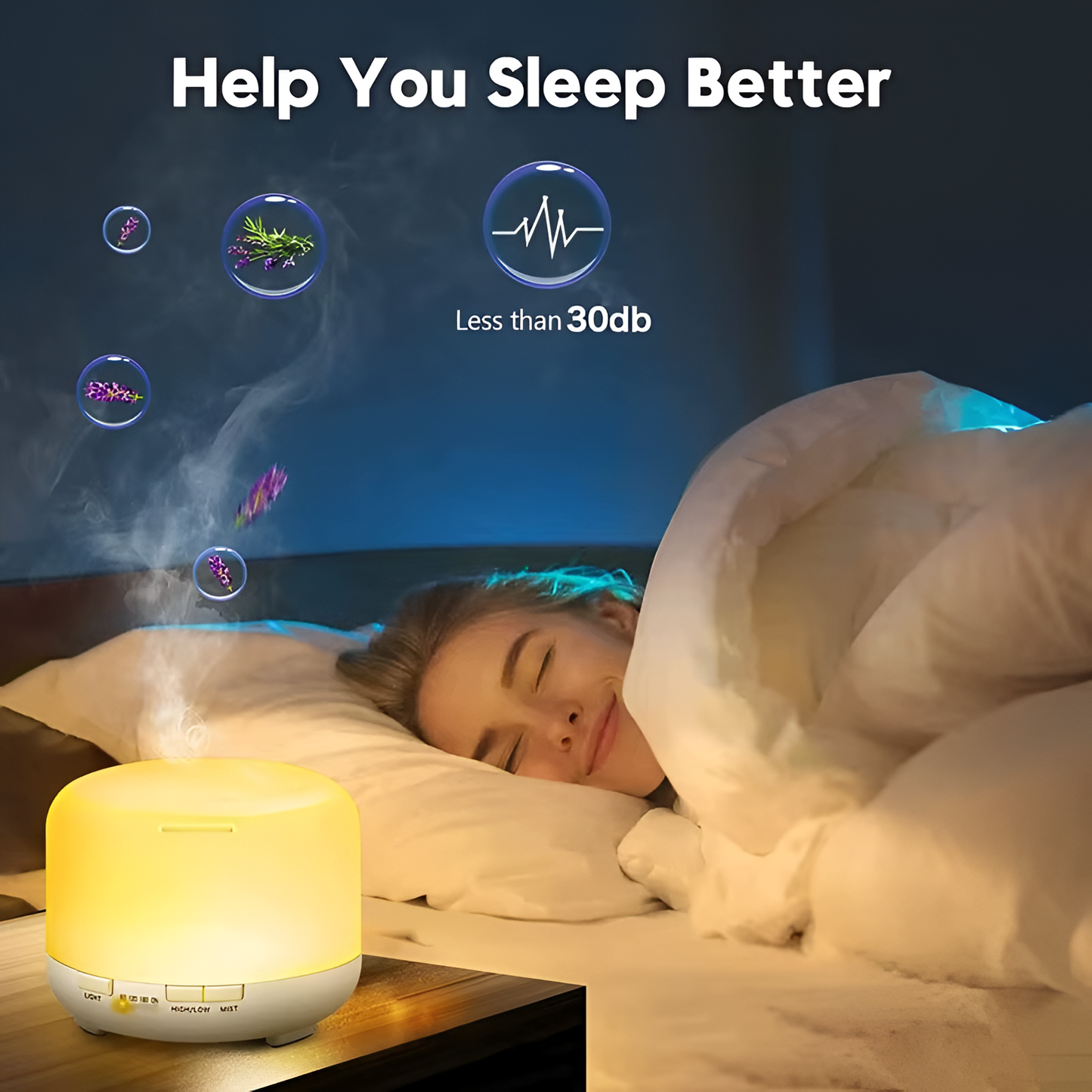 Buntfarbiger Aroma-Diffuser mit Bluetooth-Lautsprecher und Luftbefeuchter-Funktion