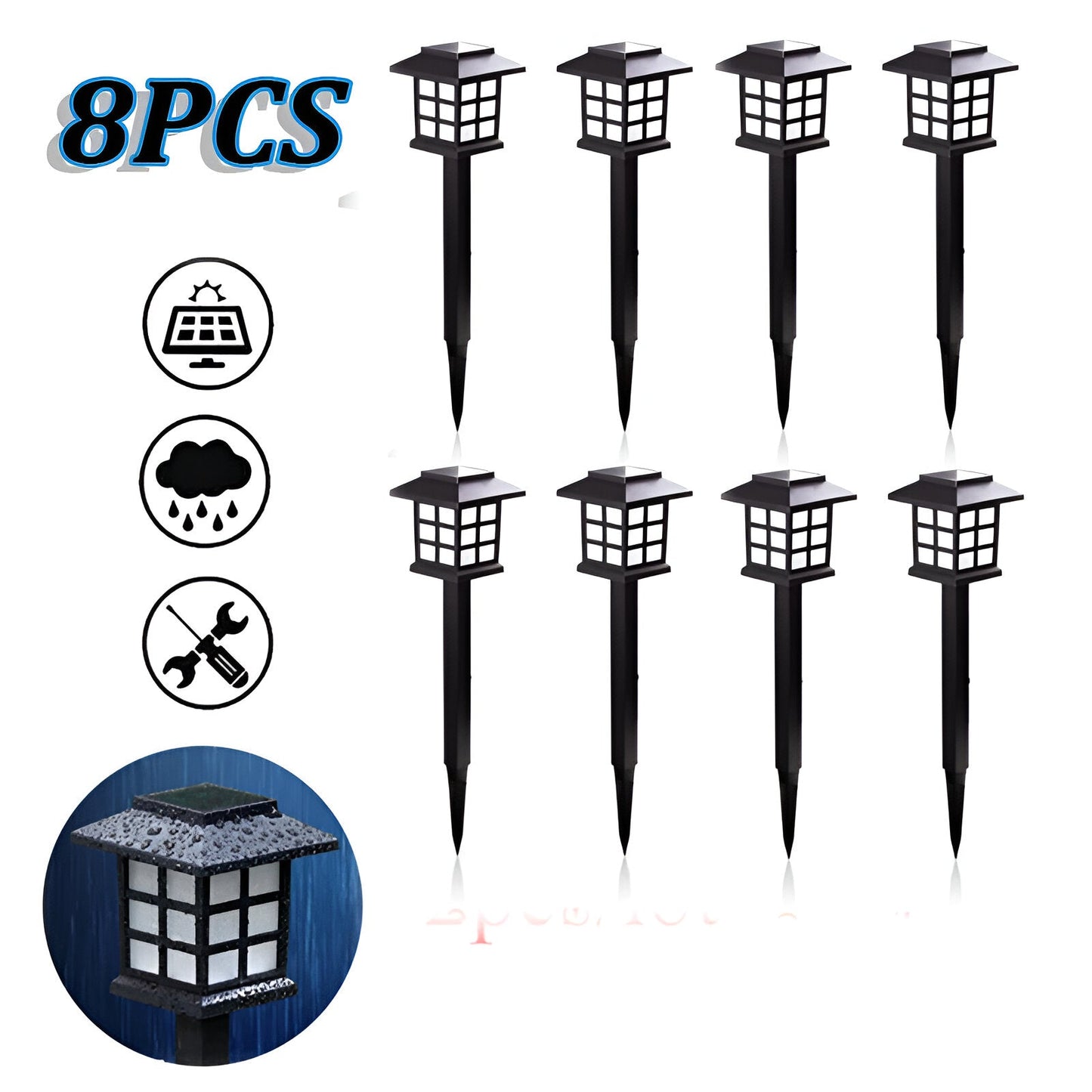 SolarPath Licht - 2/4/8 Stück Langlebige und Energieeffiziente Solarlampe für den Garten