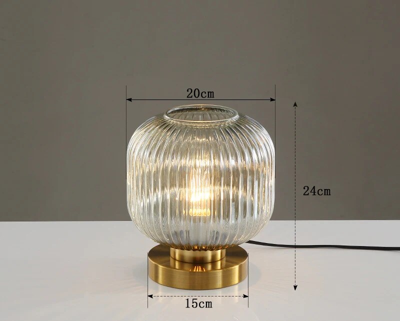 Elegante Tischlampe aus Glas und Eisen mit E27 Lampenfassung
