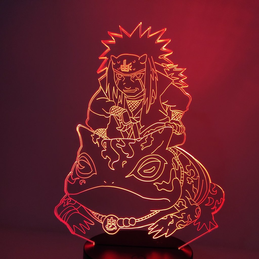 Garduru 3D LED Lampe Naruto Jiraiya | Anime Nachtlicht | Stimmungslicht mit Farbwechsel | Dekoration für Kinderzimmer & Fans