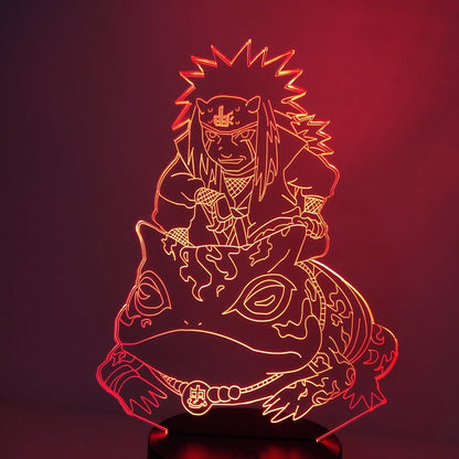 Garduru 3D LED Lampe Naruto Jiraiya | Anime Nachtlicht | Stimmungslicht mit Farbwechsel | Dekoration für Kinderzimmer & Fans