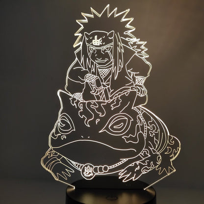 Garduru 3D LED Lampe Naruto Jiraiya | Anime Nachtlicht | Stimmungslicht mit Farbwechsel | Dekoration für Kinderzimmer & Fans