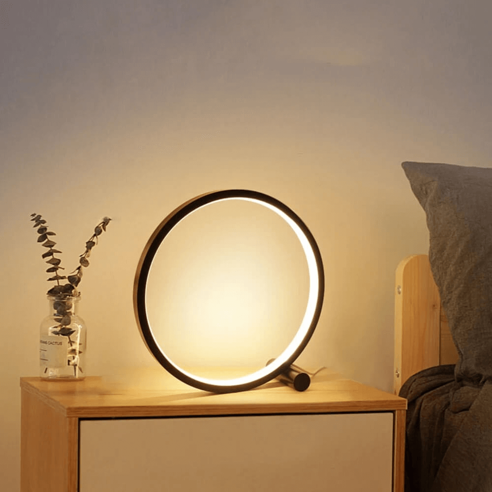 Halo Glo Lampe – minimalistische dimmbare runde LED-Tischlampe