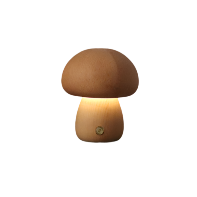 Garduru Holz-Pilz Tischlampe