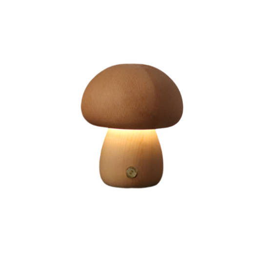 Tischlampe Wiederaufladbar aus Holz "Champignon" LED - Umweltfreundlich und Touch